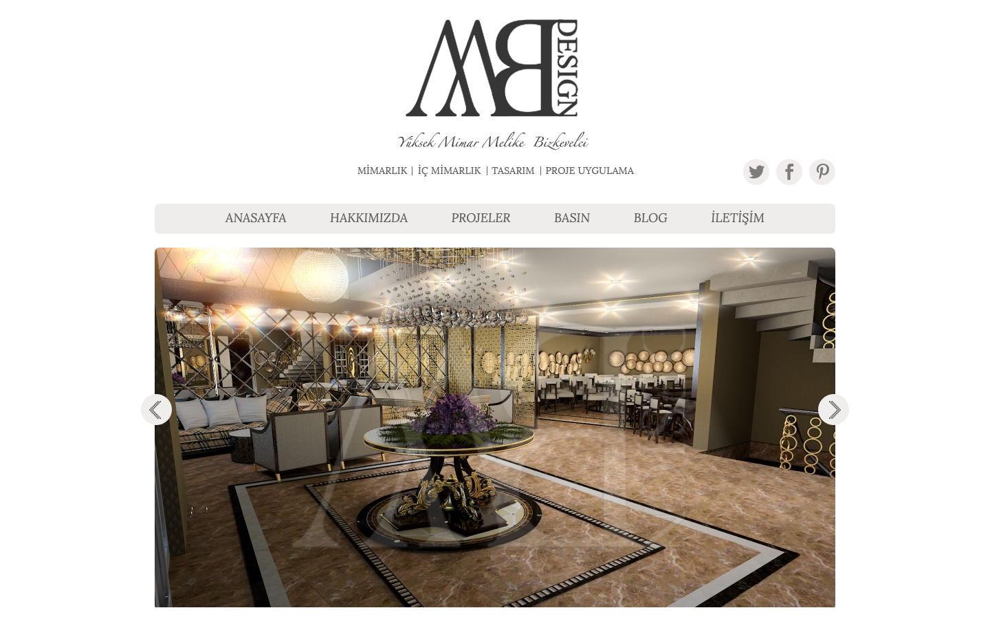 MB Design web sitesi, 2015 arşiv görünümü